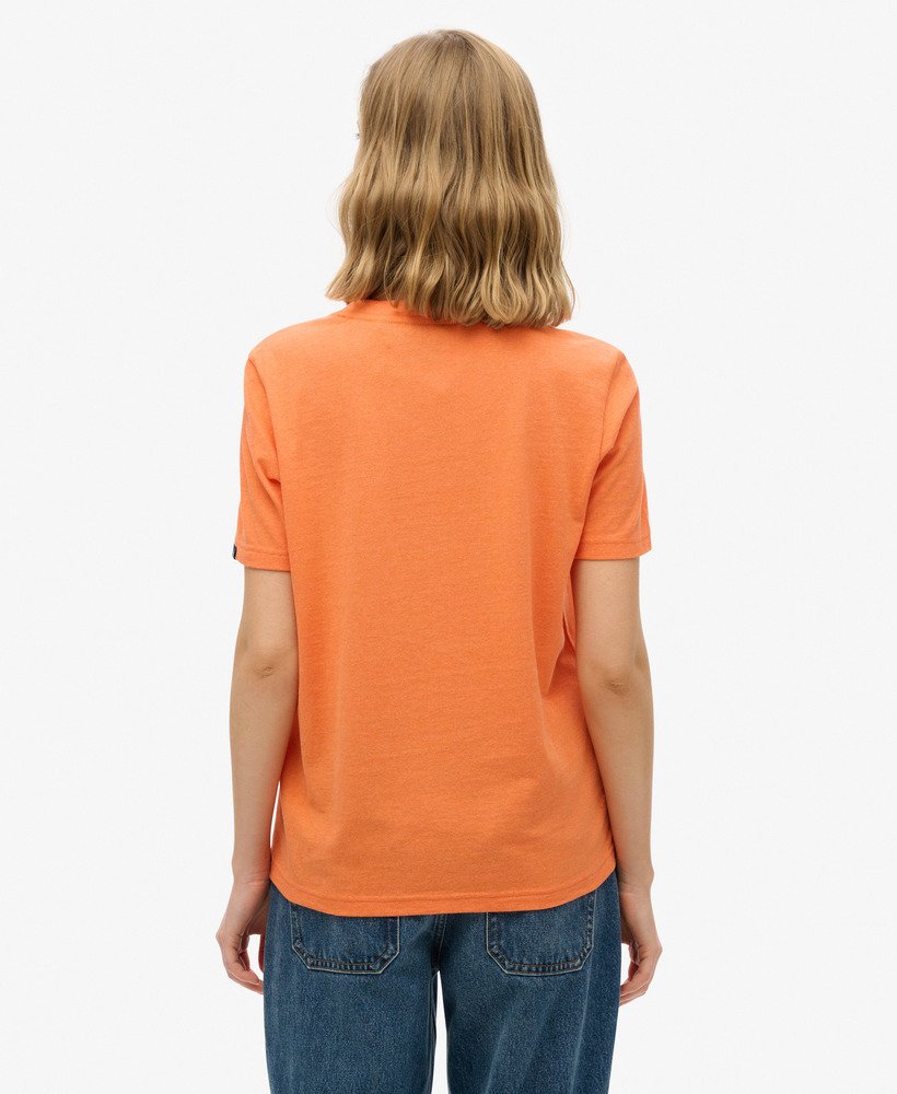 t-shirt met reliëf in scriptstijl in naranja marl