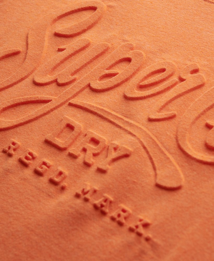 t-shirt met reliëf in scriptstijl in naranja marl