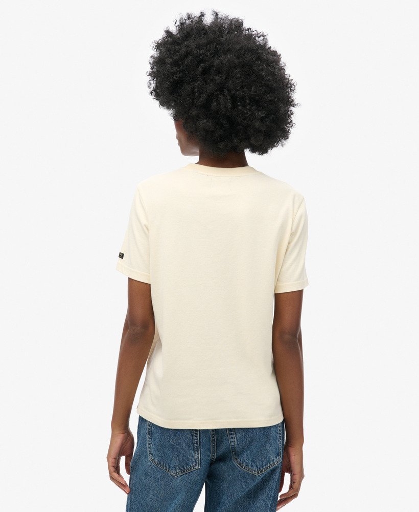 vintage t-shirt met bloemenprint in ecru marl