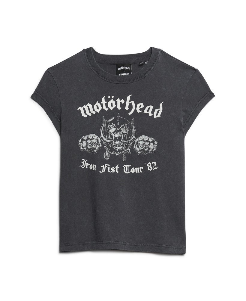 motörhead x superdry t-shirt met korte mouwen in mid merch black