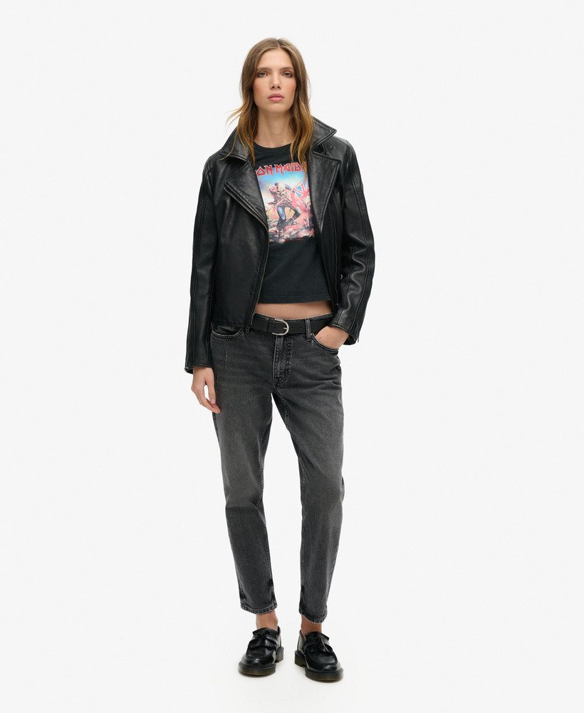 iron maiden x superdry t-shirt met korte mouwen in heavy back in zwart