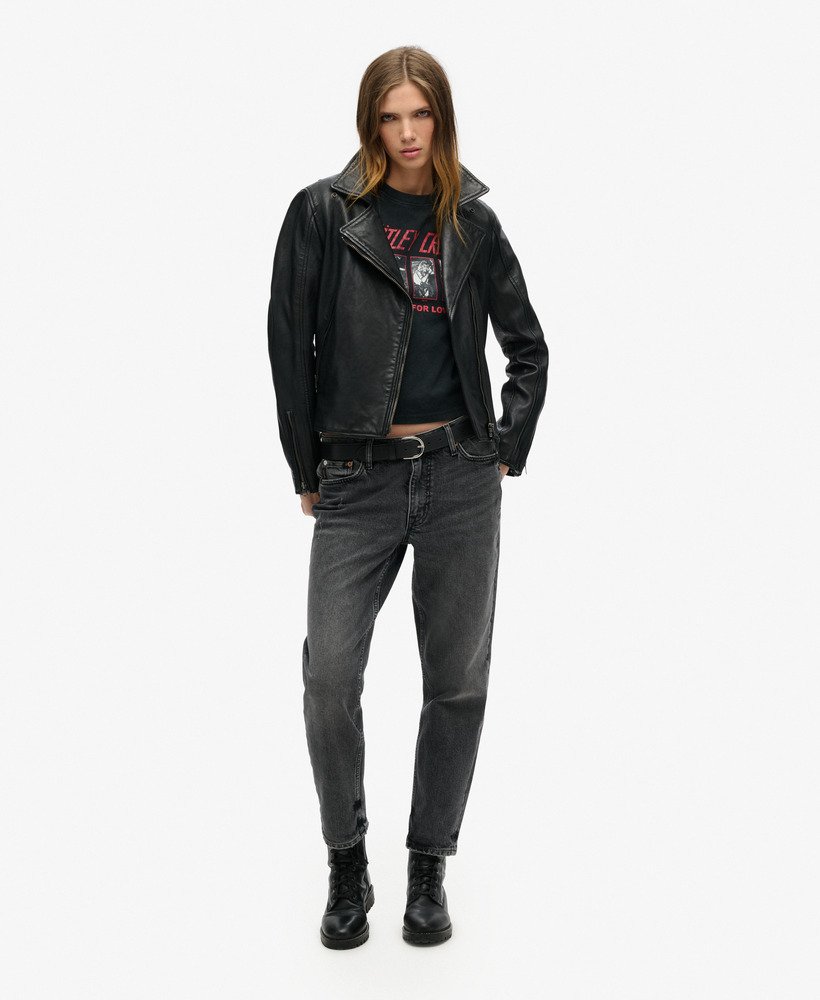 motley crue x superdry t-shirt met korte mouwen in heavy amp black