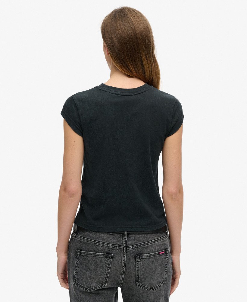 motley crue x superdry t-shirt met korte mouwen in heavy amp black