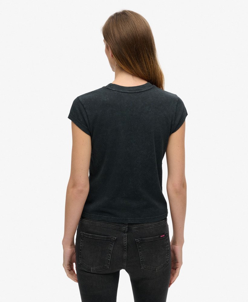 motley crue x superdry t-shirt met korte mouwen in heavy back in zwart