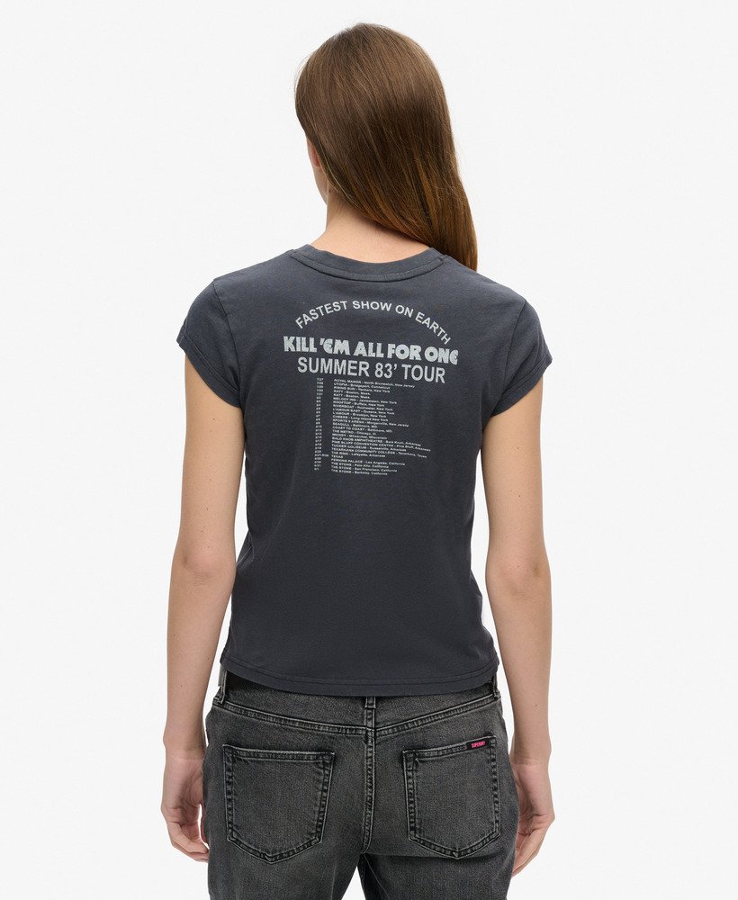 metallica x superdry t-shirt met korte mouwen in middenzwart.