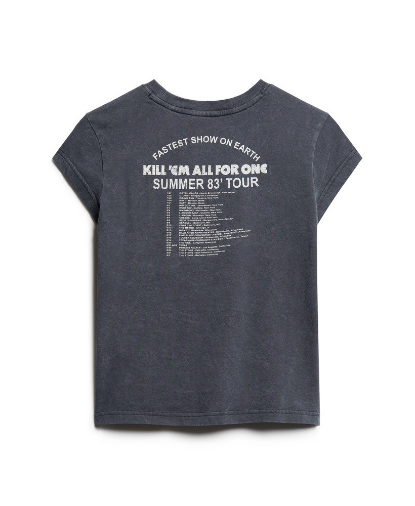 metallica x superdry t-shirt met korte mouwen in middenzwart.