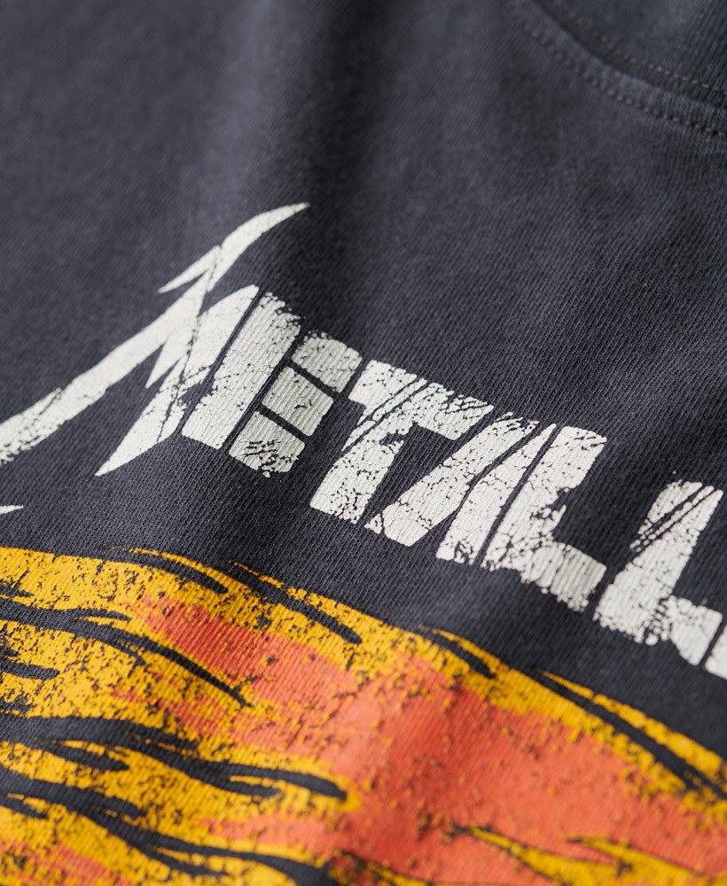 metallica x superdry t-shirt met korte mouwen in middenzwart backstage black