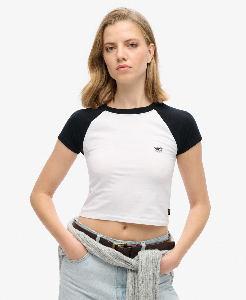 korte baseball baby t-shirt in opticblack