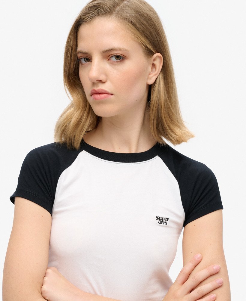 korte baseball baby t-shirt in opticblack