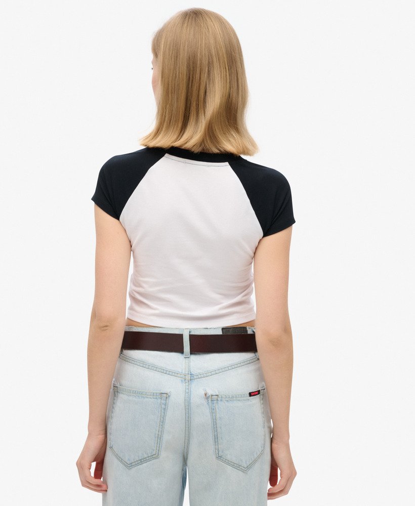 korte baseball baby t-shirt in opticblack
