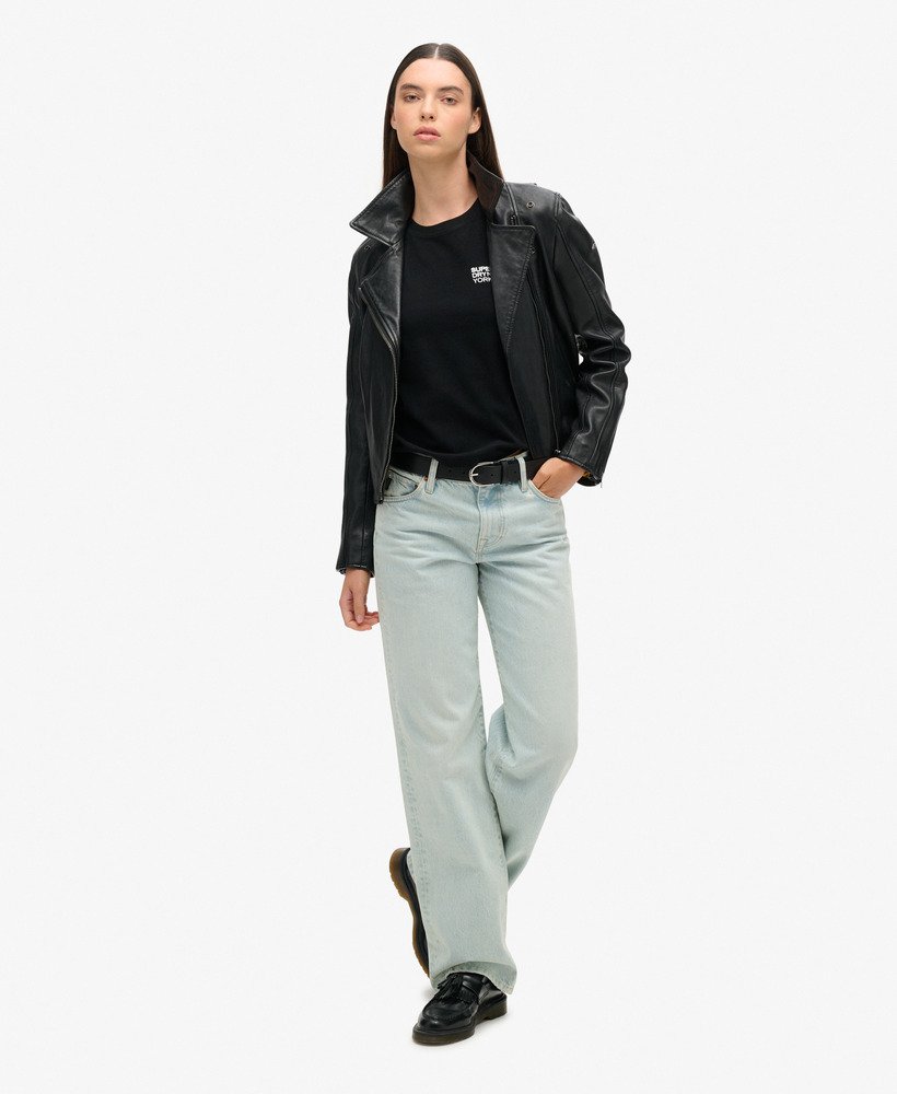 sport luxe logo fitted cropped t-shirt in black