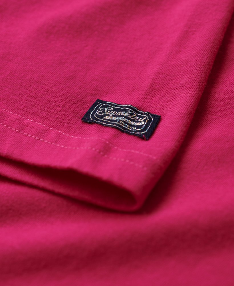 t-shirt met tonale geborduurde logo in frambozenroze
