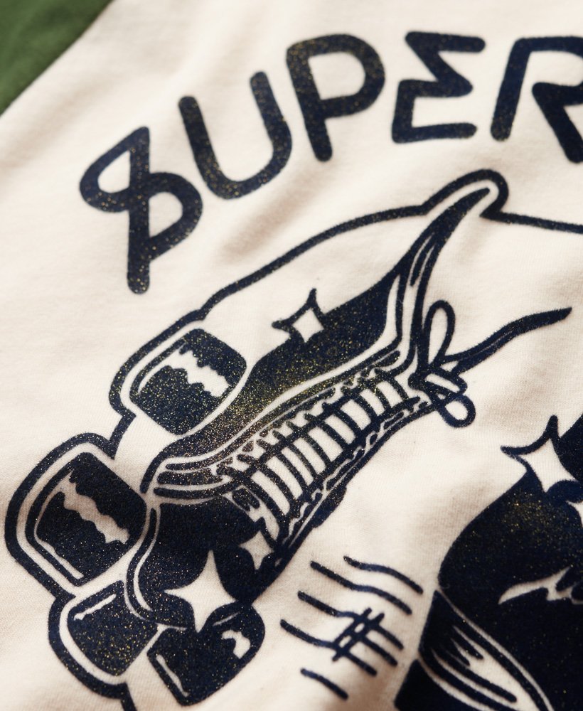 roller graphic baseball mini t-shirt in havermoutlegergroen