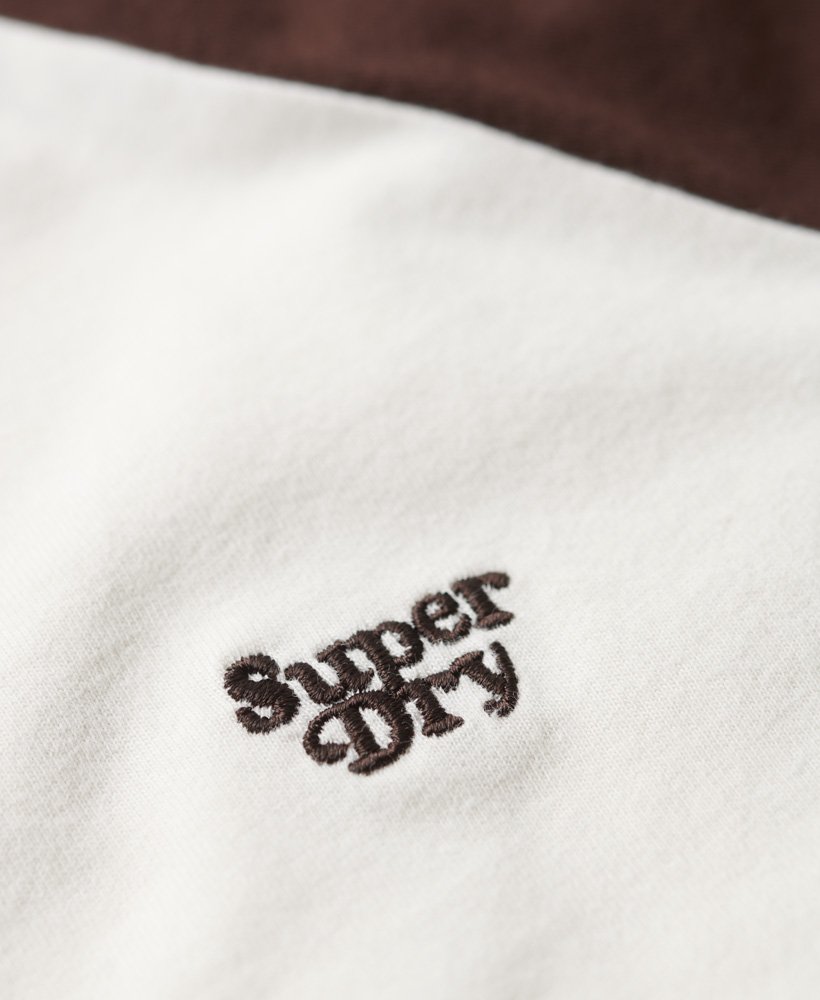 t-shirt met essential logo raglan van biologisch katoen in gebroken witdonker chocoladebruin.
