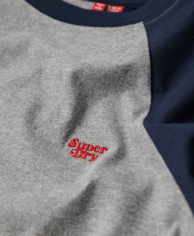 t-shirt met essential-logo van biologisch katoen in grijs gemêleerdpreppy marineblauw