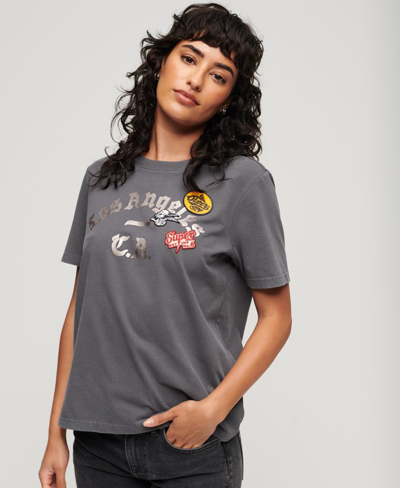 t-shirt met strass-steentjes in antraciet.