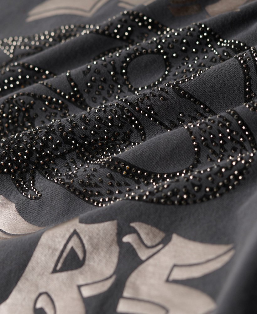 t-shirt met strass-steentjes in antraciet.