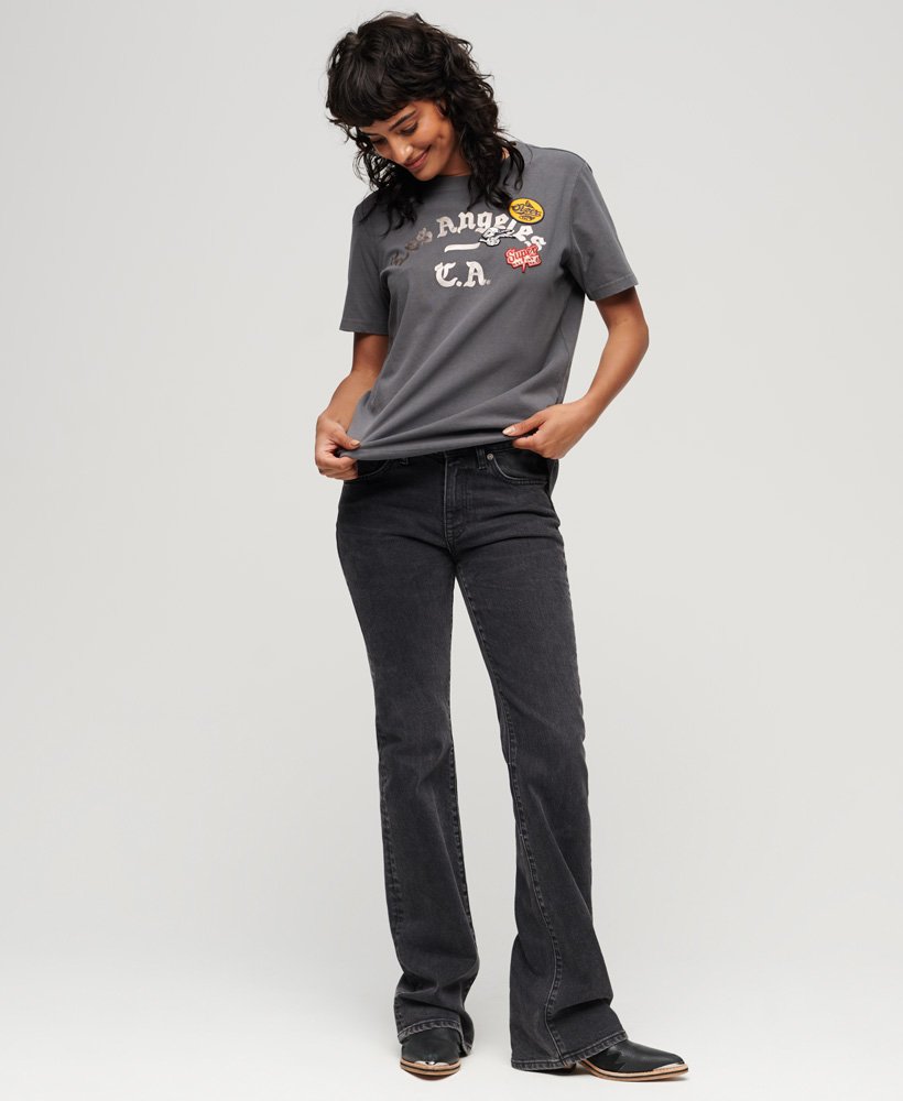 t-shirt met strass-steentjes in antraciet.