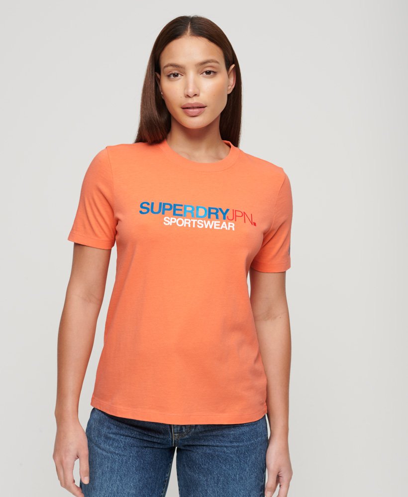 sportief logo relaxed t-shirt in fusion coral