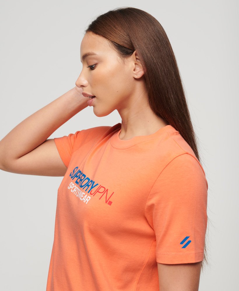 sportief logo relaxed t-shirt in fusion coral