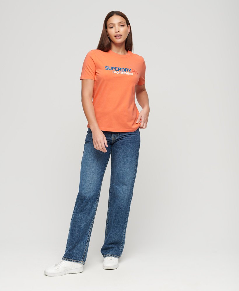 sportief logo relaxed t-shirt in fusion coral