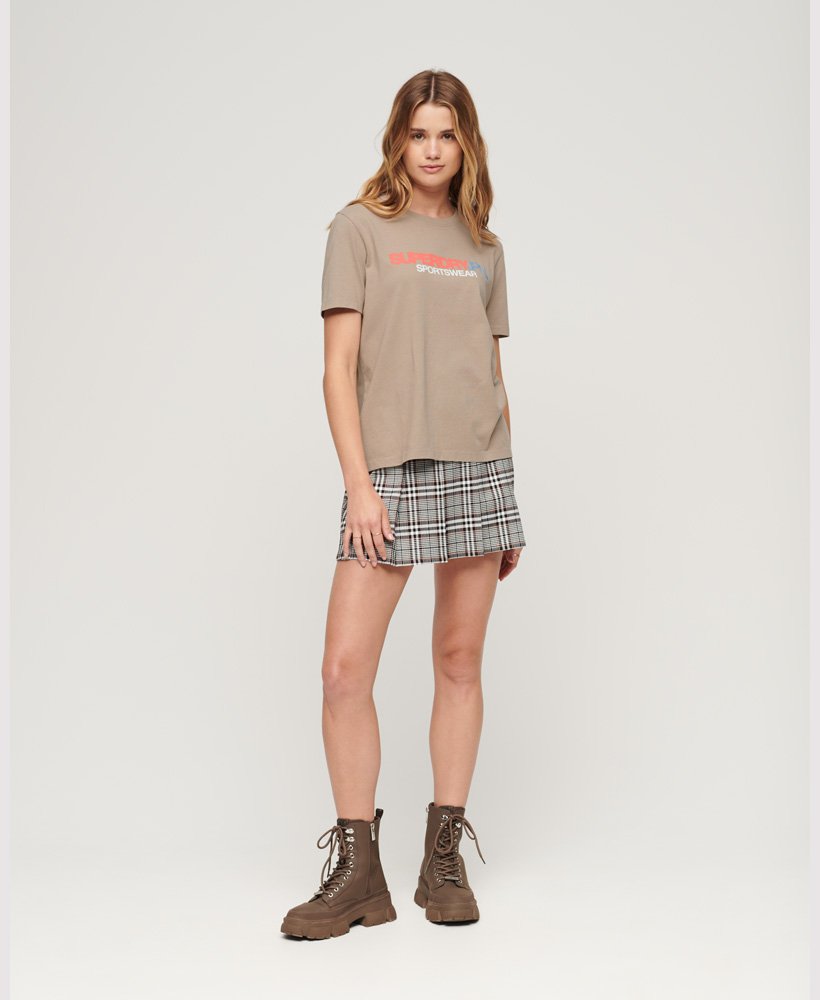 sportief logo t-shirt met relaxte pasvorm in warmgrijs