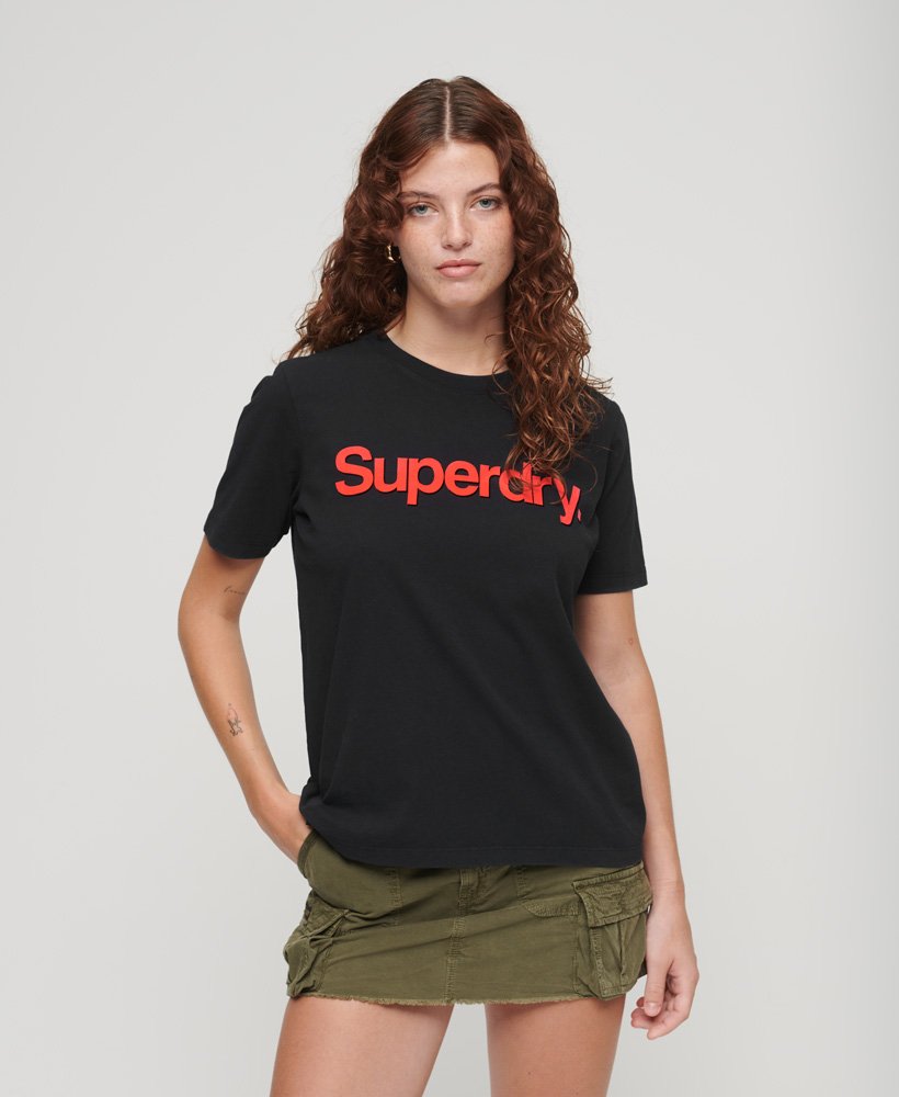 core neon logo t-shirt in zwart