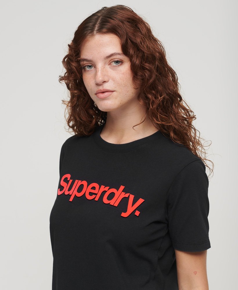 core neon logo t-shirt in zwart