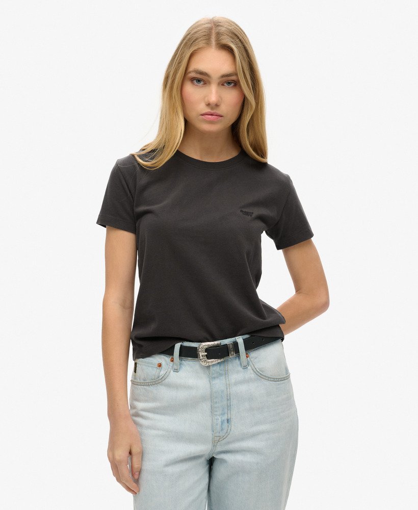 essential logo fitted t-shirt in bison black