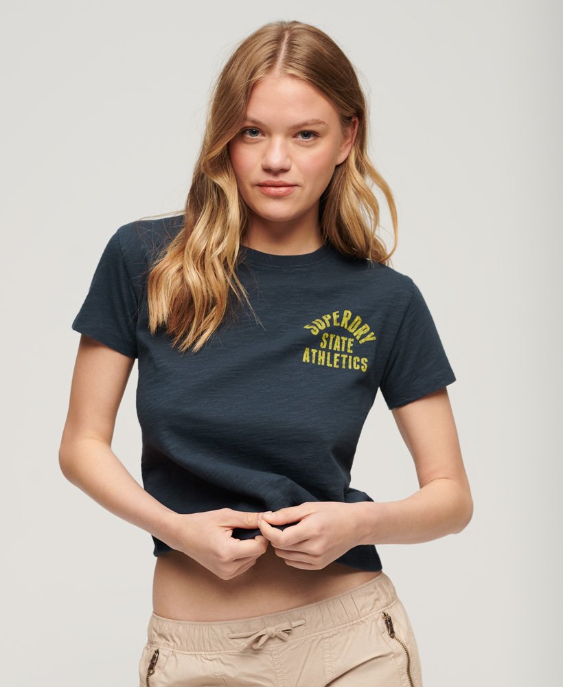 athletic essentials slub 90s t-shirt in blueberry navy