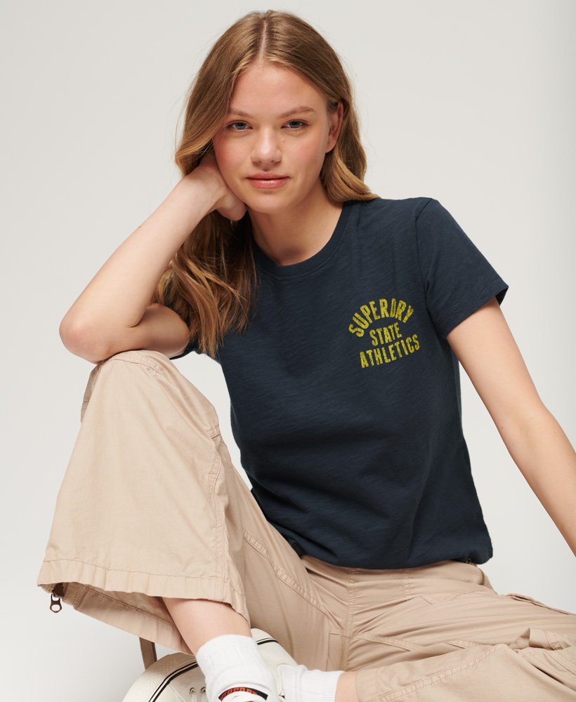 athletic essentials slub 90s t-shirt in blueberry navy