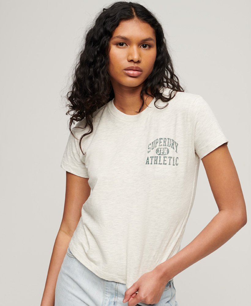 athletic essentials slub 90s t-shirt in havermoutbeige gemêleerd