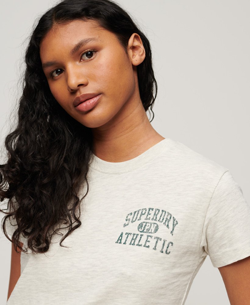 athletic essentials slub 90s t-shirt in havermoutbeige gemêleerd