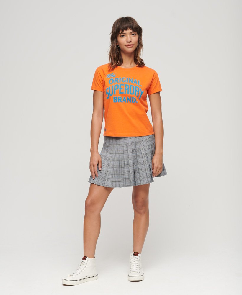 archief neon graphic t-shirt in tangerine orange marl