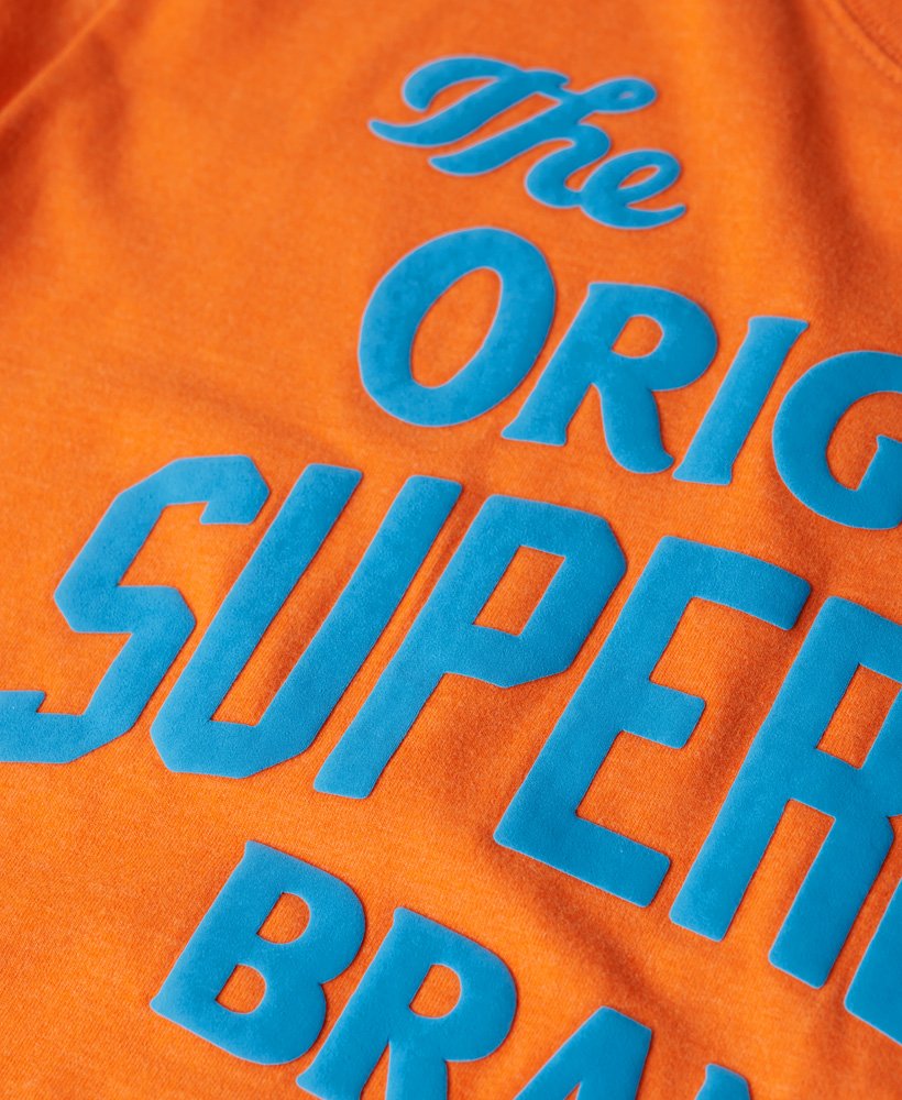 archief neon graphic t-shirt in tangerine orange marl