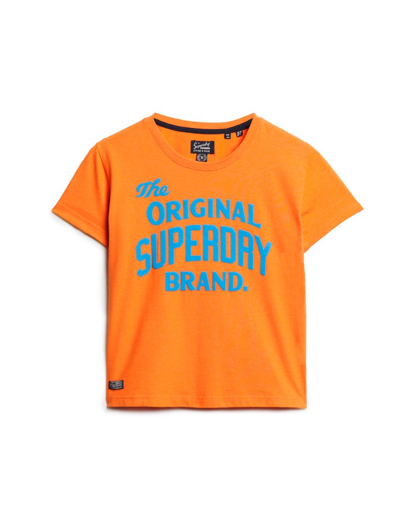 archief neon graphic t-shirt in tangerine orange marl