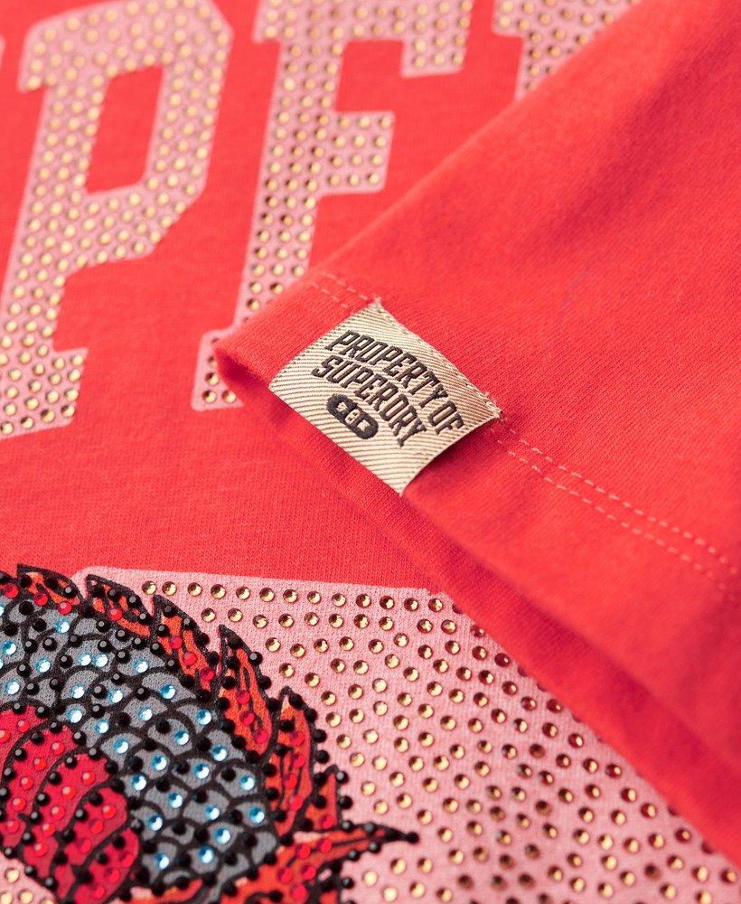 grafisch t-shirt voor chinees nieuwjaar in zonsondergangrood