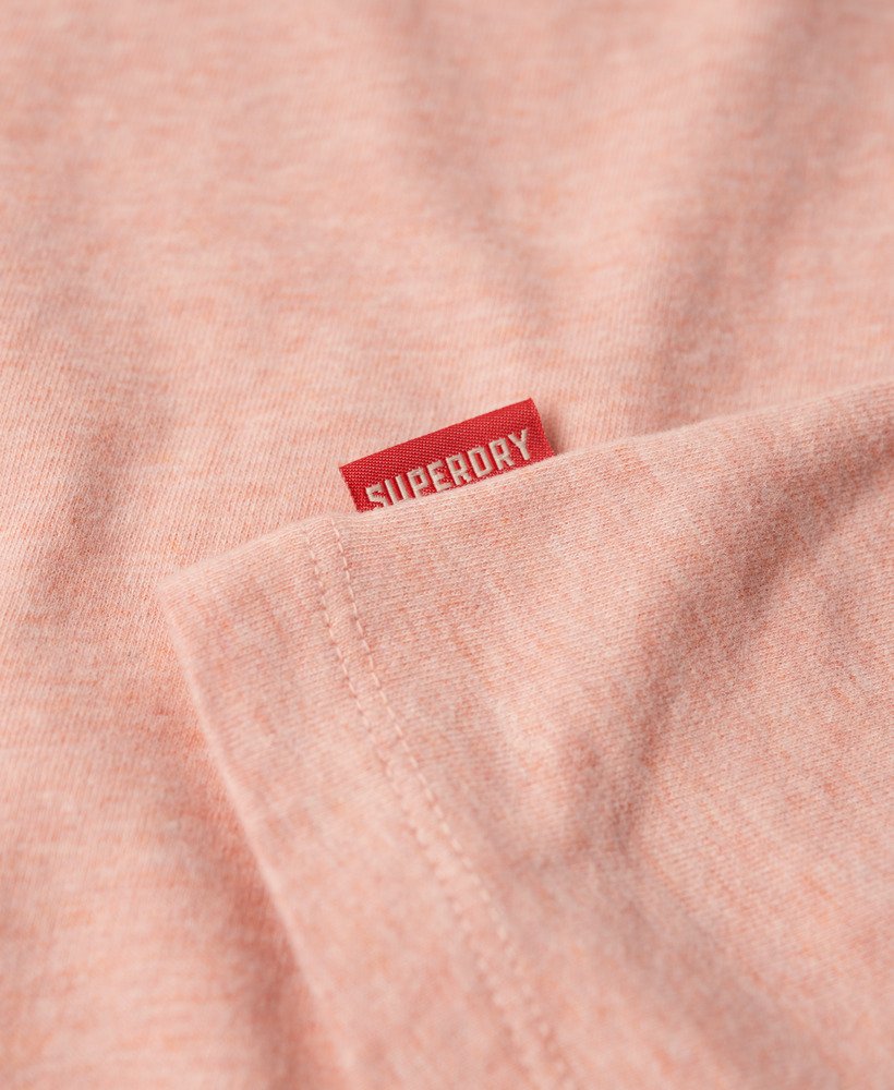 geborduurd vintage logo t-shirt in abbey peach heather