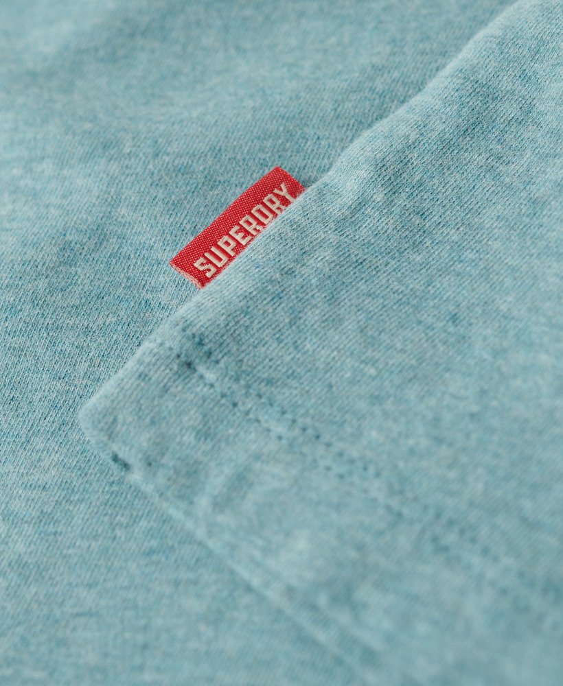 geborduurd vintage logo t-shirt in blue grass marl