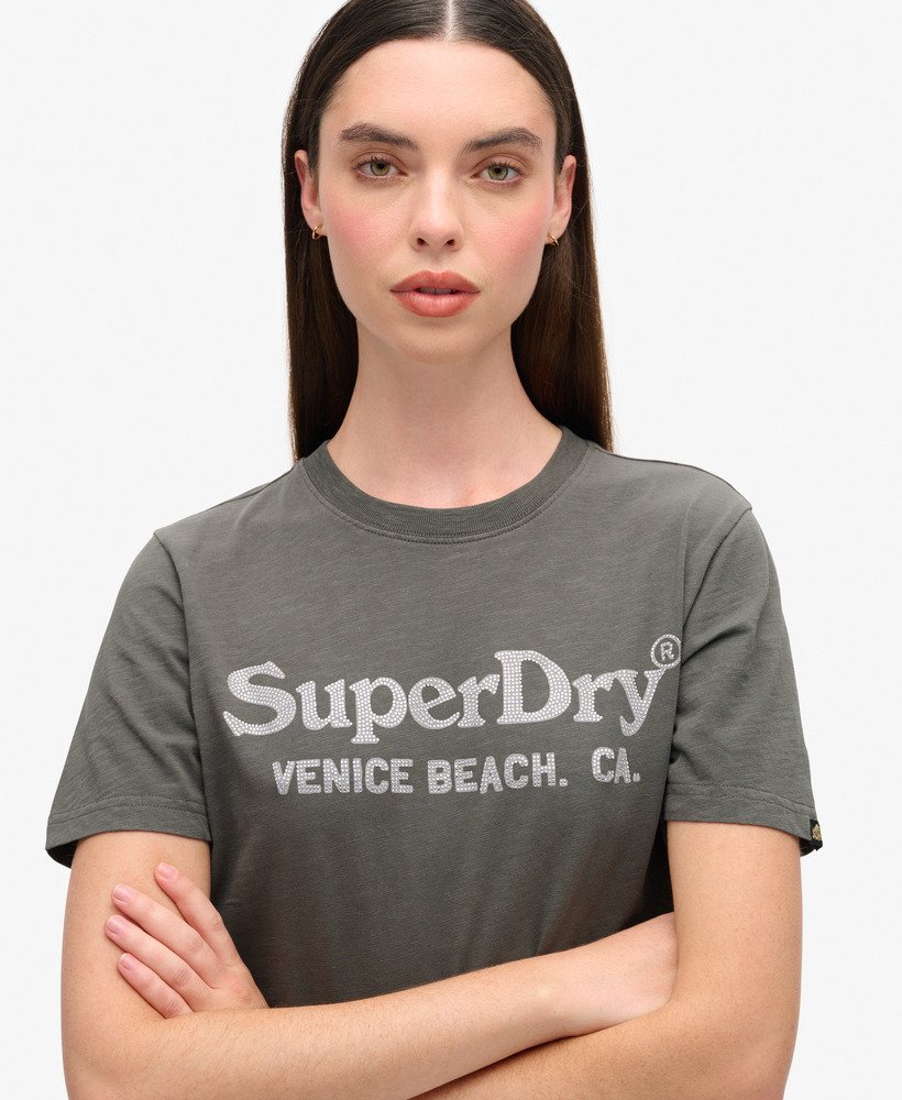 metallic venue relaxed t-shirt in vintage black slub