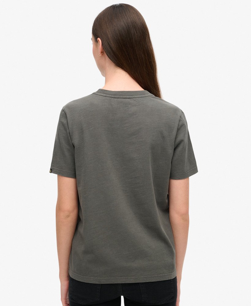 metallic venue relaxed t-shirt in vintage black slub