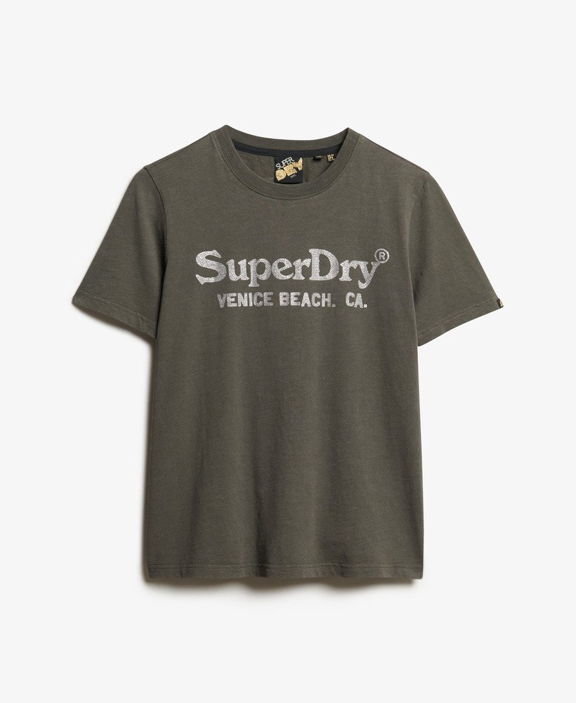 metallic venue relaxed t-shirt in vintage black slub