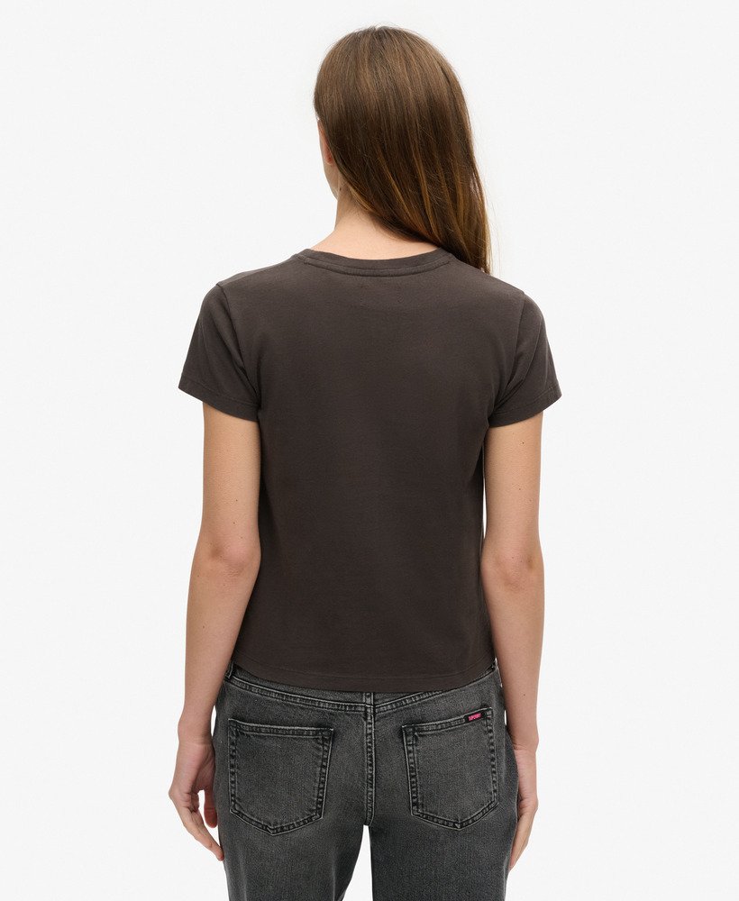 tattoo t-shirt met strasssteentjes in de kleur carbon black.