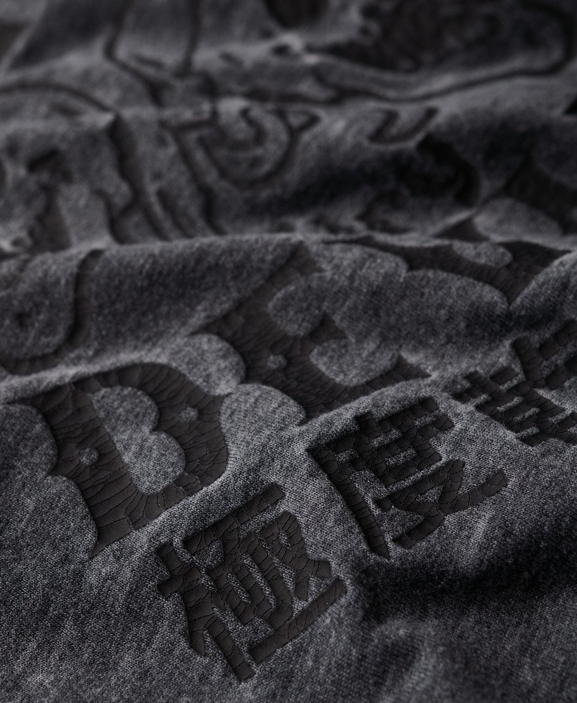 retro rock t-shirt met korte mouwen in gitzwart