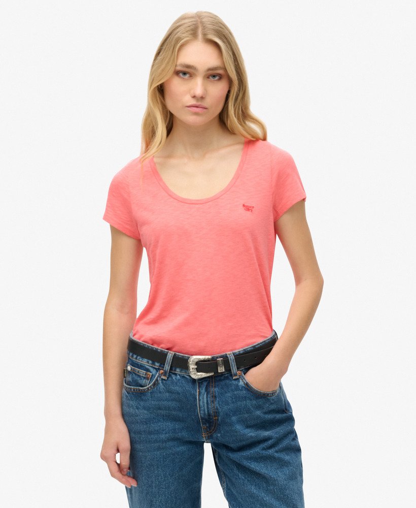 studios t-shirt met ronde hals in suikerkoraal