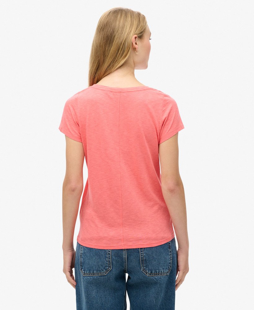 studios t-shirt met ronde hals in suikerkoraal