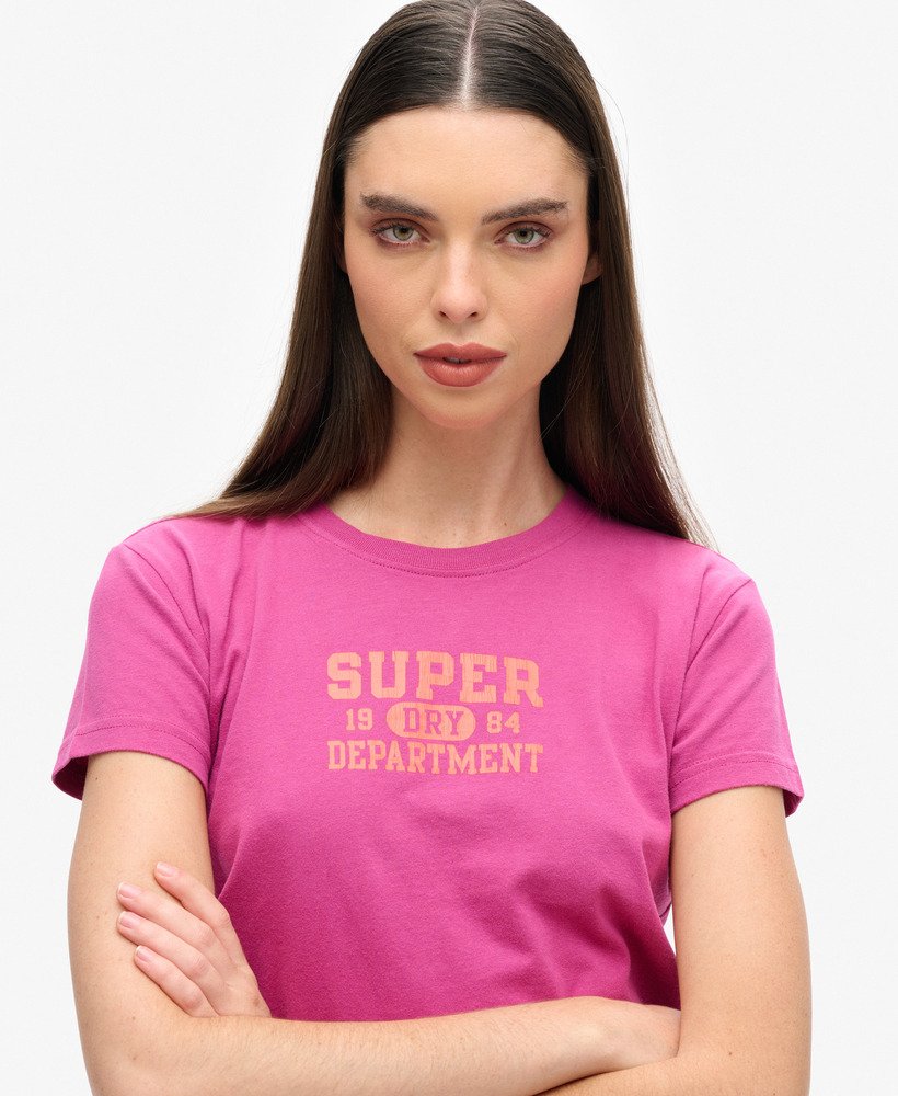 super athletics getailleerd t-shirt in baton rouge-paars