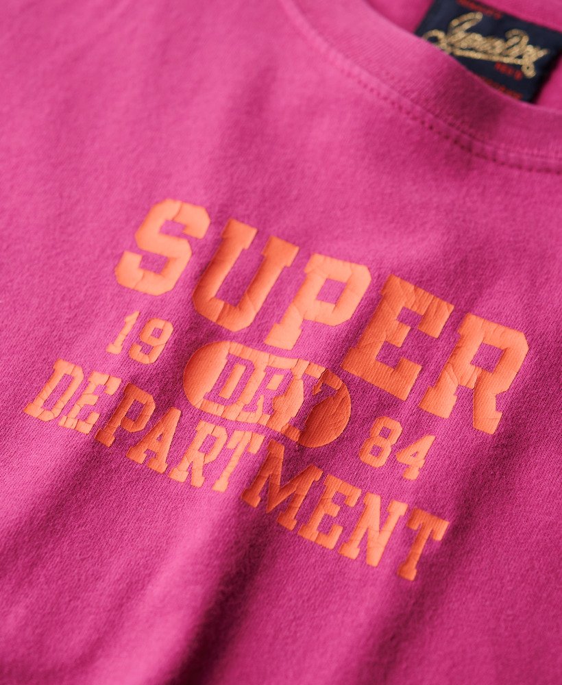 super athletics getailleerd t-shirt in baton rouge-paars