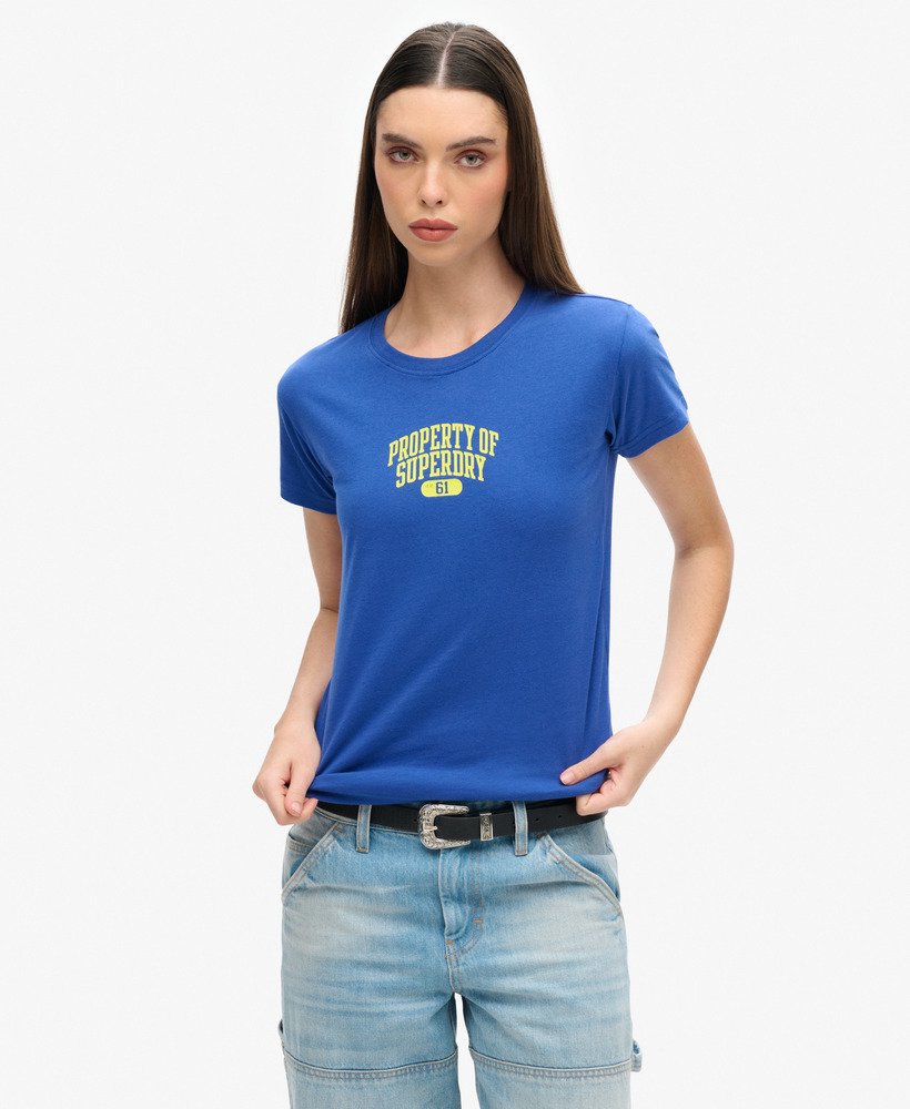 super athletics getailleerd t-shirt in koningsblauw
