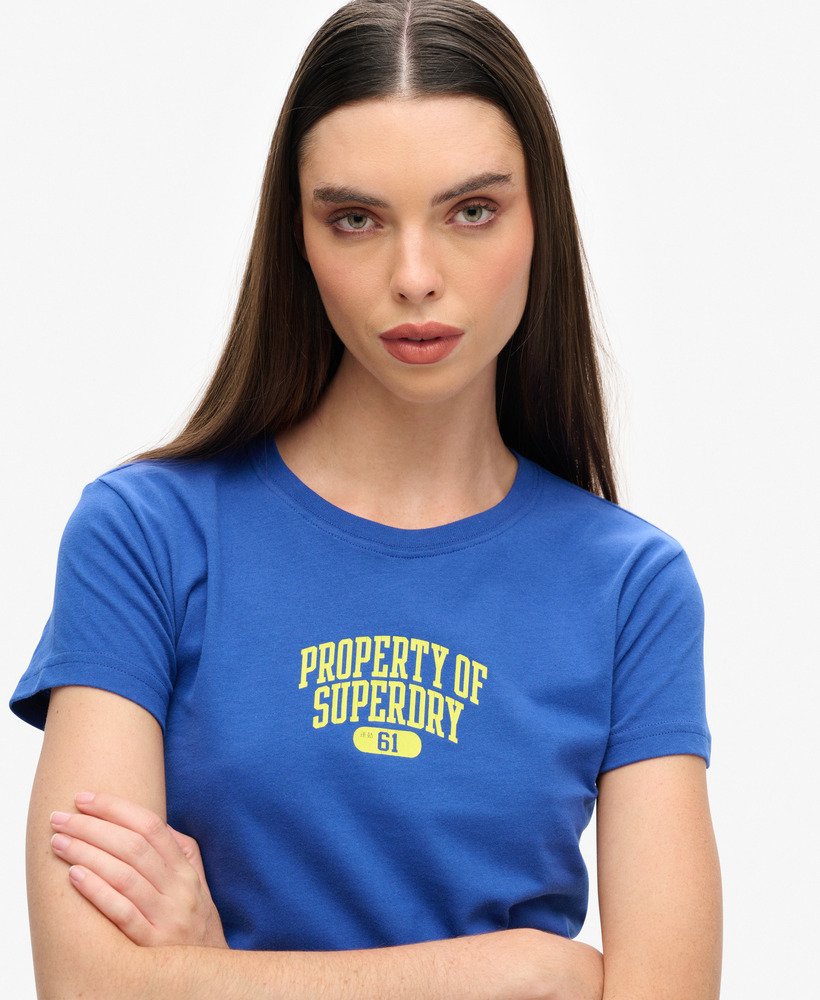 super athletics getailleerd t-shirt in koningsblauw
